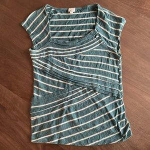 Ruched waist cap-sleeved blouse